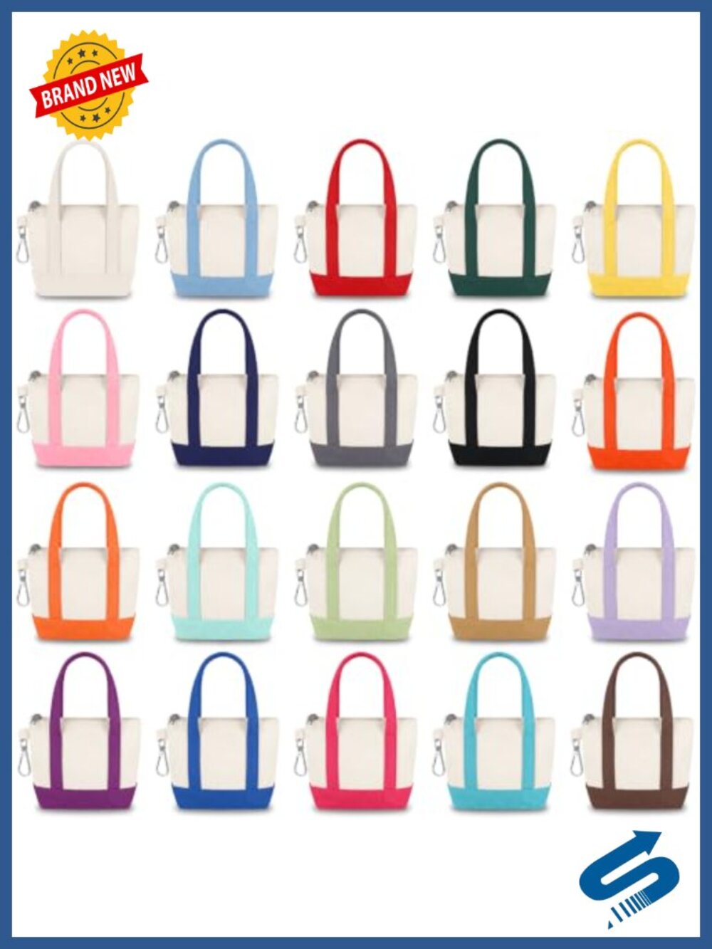 Mini Tote Bag Keychain with Zipper Polyester Hanging Purse Charm Gift Set